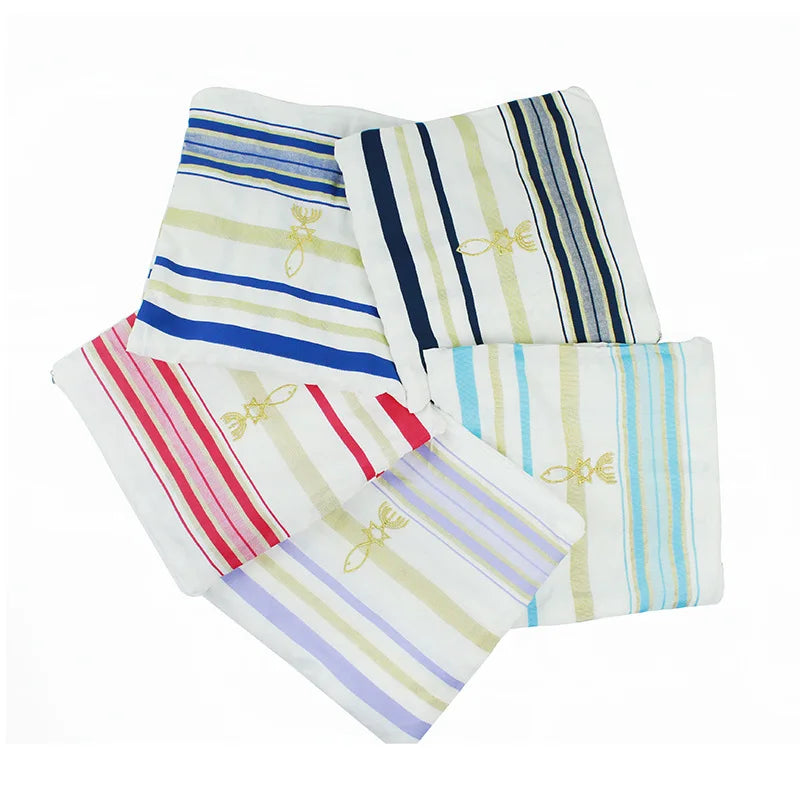 Tallit Prayer Shawl Israel 55x180cm Polyester Talit Zipper Bag Tallis Israeli Praying Scarfs Priez Wraps Prayer Shawl Talis