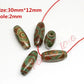1/2pcs Prayer Mala Tibetan Mystical Dzi 3 Green Eyes Oval Beads DIY Bracelet Necklace Charms Findings For Jewelry Making 8x12mm