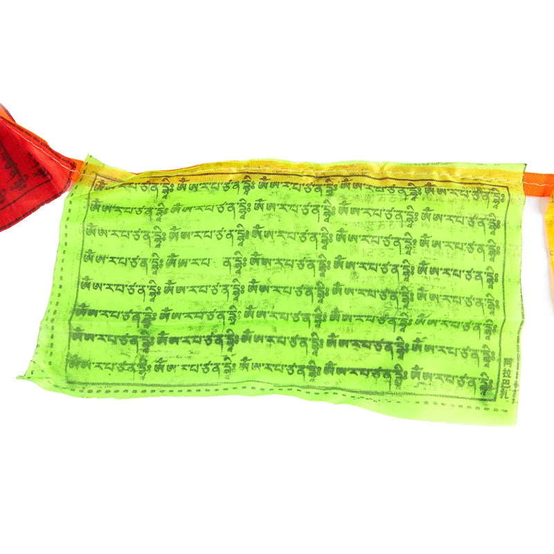 20Pcs/Set 20pcs Tibetan Buddhist Prayer Flags Fabric Craft Tibet Decorative Flags Colour Print Flag Artificial Silk