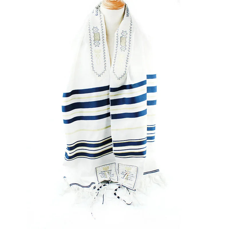 Tallit Prayer Shawl Israel 55x180cm Polyester Talit Zipper Bag Tallis Israeli Praying Scarfs Priez Wraps Prayer Shawl Talis