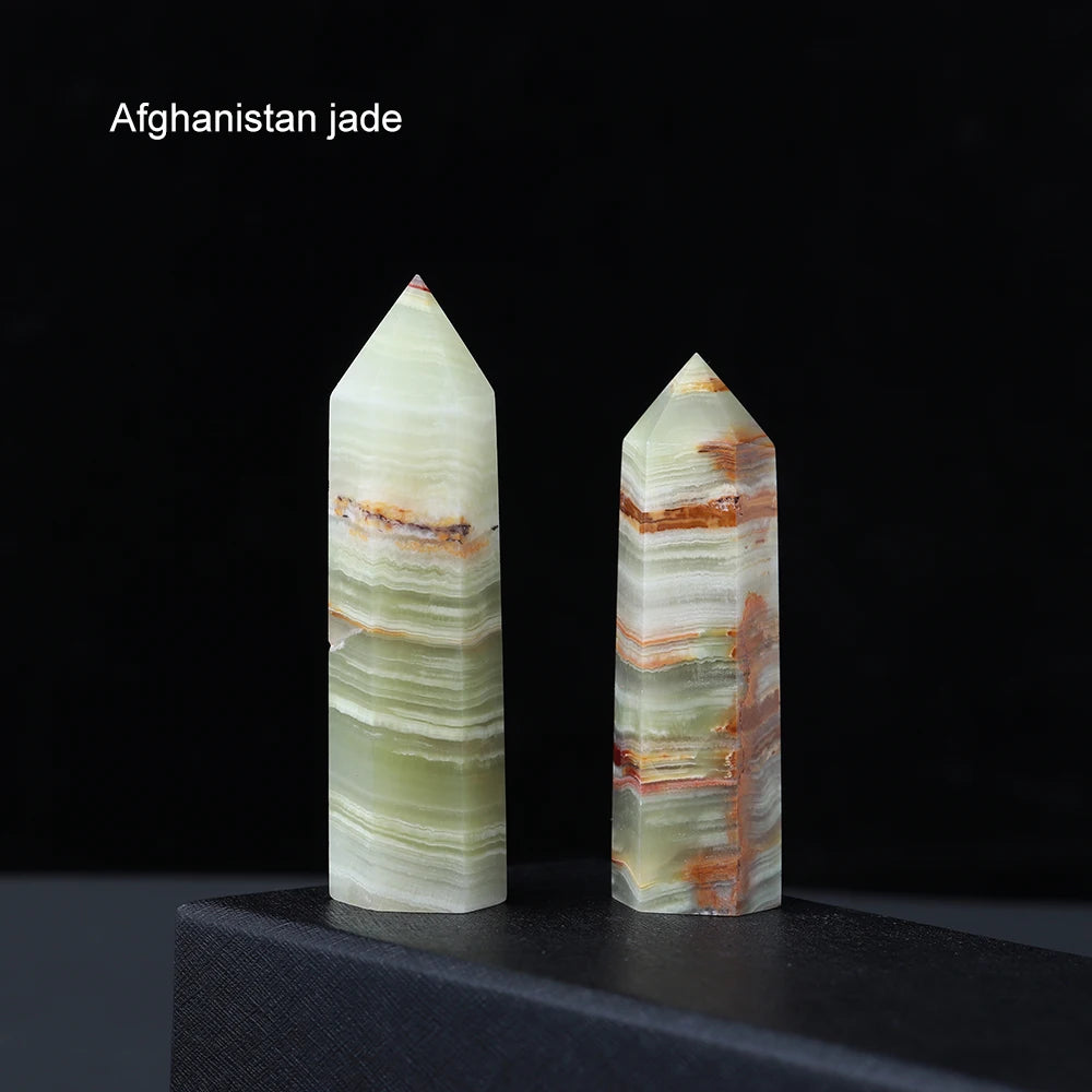 Runyangshi Crystal Point Prism Crafts Natural Stone Quartz Tower 36 Colors Energy Mineral Wand Home Decoration