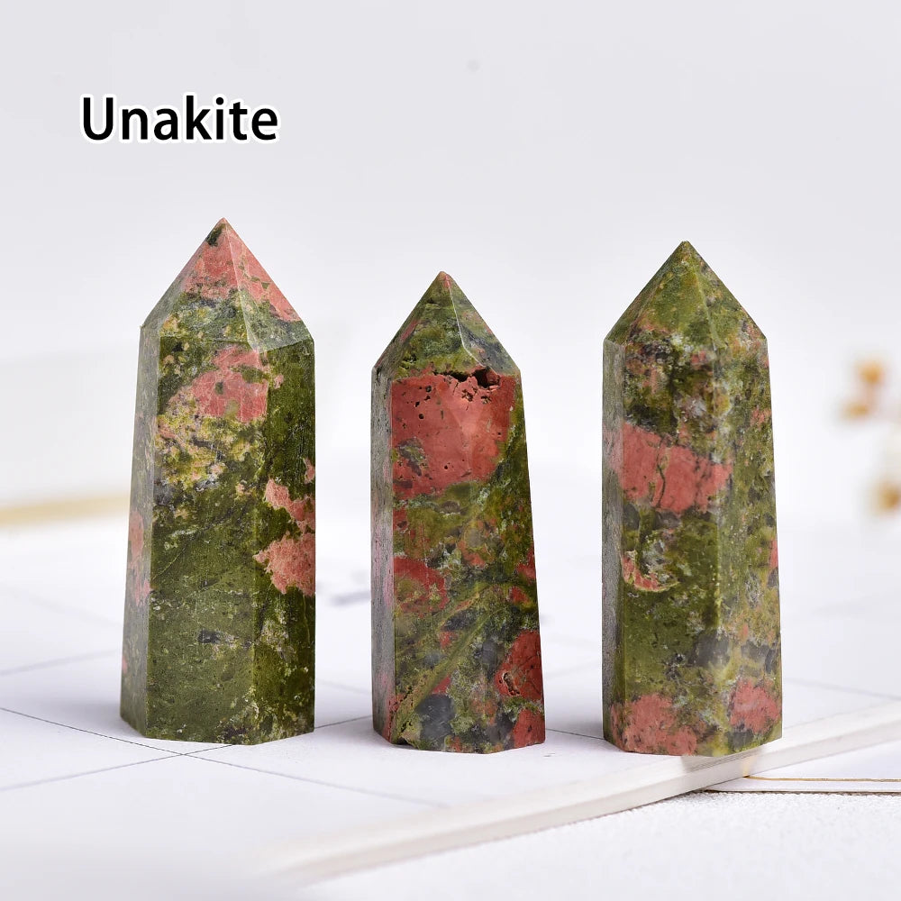 Runyangshi Crystal Point Prism Crafts Natural Stone Quartz Tower 36 Colors Energy Mineral Wand Home Decoration