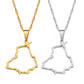 Anniyo Punjab State India Map Pendant Necklace Outline Jewelry #212721