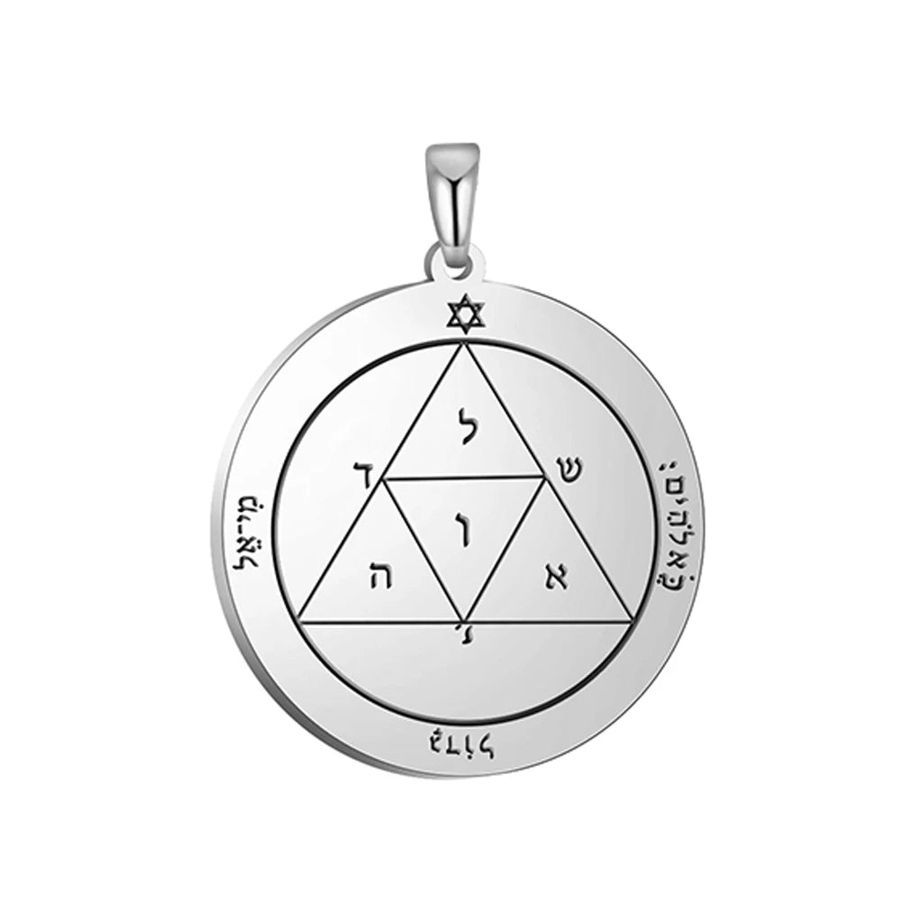 Key of Solomon Pendant for Necklace Stainless Steel Jewelry Amulet Mystical Moon Saturn Jupiter Sun Venus Mars Mercury Charms