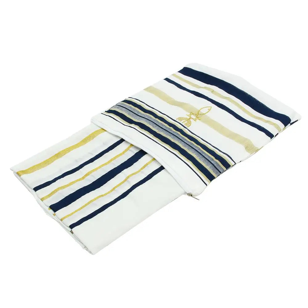 Tallit Prayer Shawl Israel 55x180cm Polyester Talit Zipper Bag Tallis Israeli Praying Scarfs Priez Wraps Prayer Shawl Talis