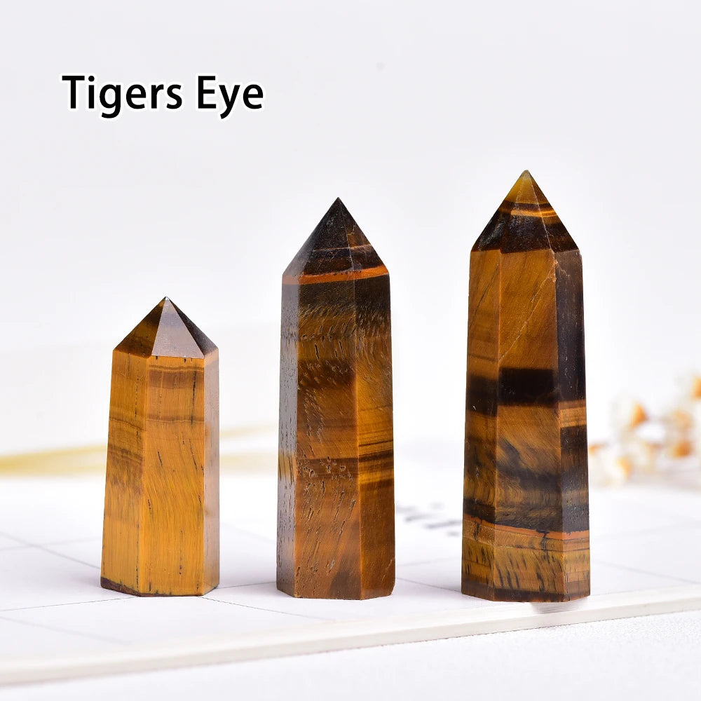 Runyangshi Crystal Point Prism Crafts Natural Stone Quartz Tower 36 Colors Energy Mineral Wand Home Decoration