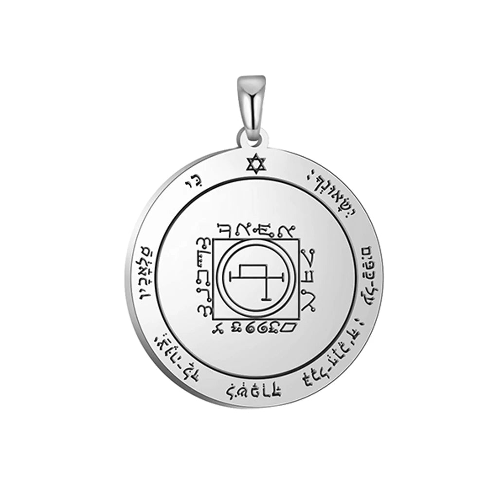 Key of Solomon Pendant for Necklace Stainless Steel Jewelry Amulet Mystical Moon Saturn Jupiter Sun Venus Mars Mercury Charms