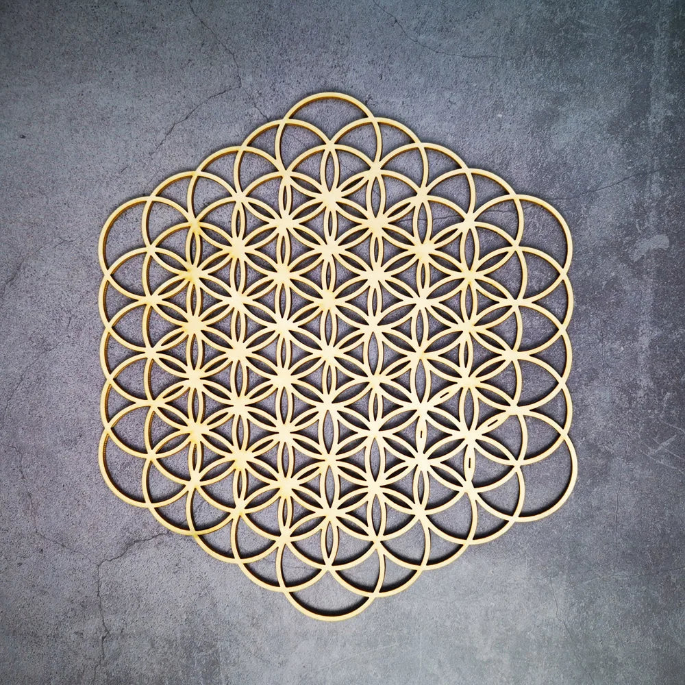 Wooden Flower Of Life Christmas Ornaments, Sacred Geometry Ornaments Home Decoration, Wood Sign Wall Art Seed of Life  Coaster