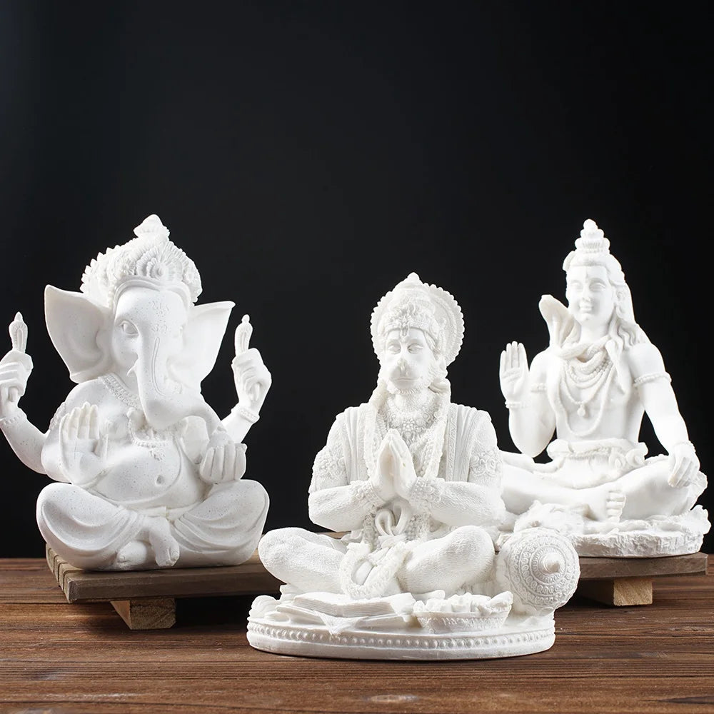 Vilead Resin Indian Ganesha Shiva God Statue Sai Baba Shirdi Sculpture Lord Hanuman Hindu Buddha Religious Fengshui Home Decor