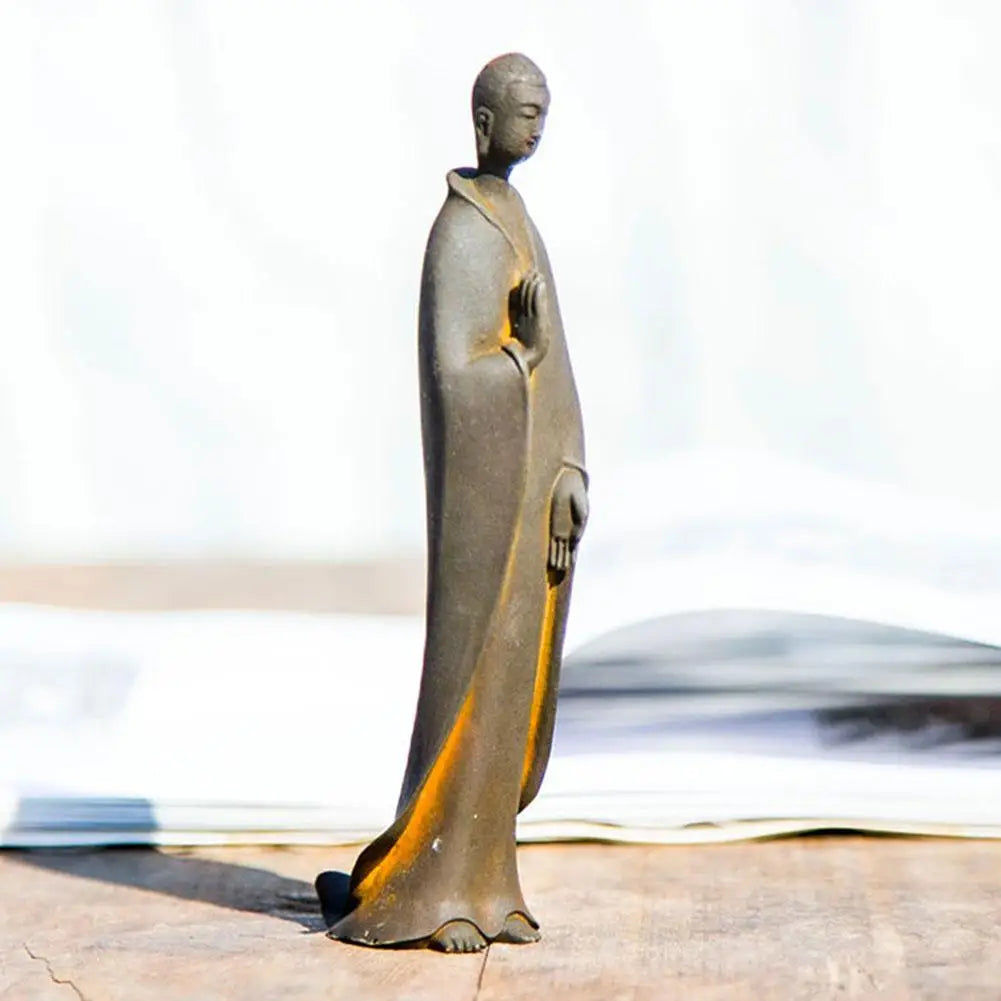 Mini Buddhist Monks Figurines Garden Buddha Zen Statue Tibetan Buddha Figurines Garden Ornament Meditating Buddha Sculpture