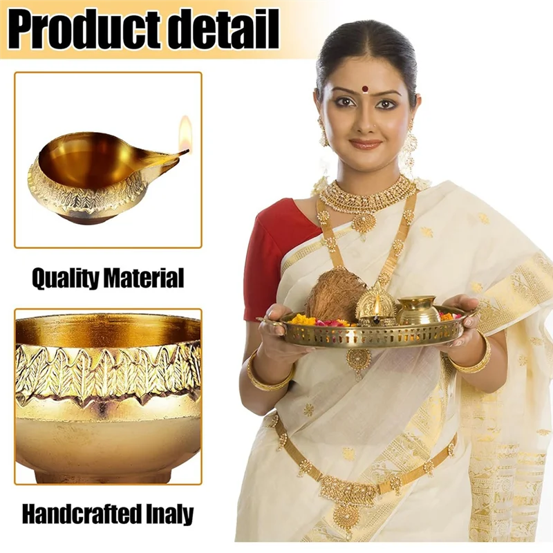 Alloy Metal Oil Lamp 10 Pcs Kuber Diya For Diwali Decoration Traditional For Diya Vilakku For Puja Pooja In India