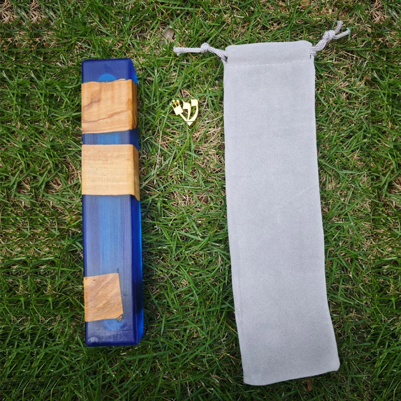 Wood Resin Mezuzah Case with Hebrew Shin Symbol Handcrafted Mezuzah Case for Door Decoration Mezuza Jewish Religious Celebration