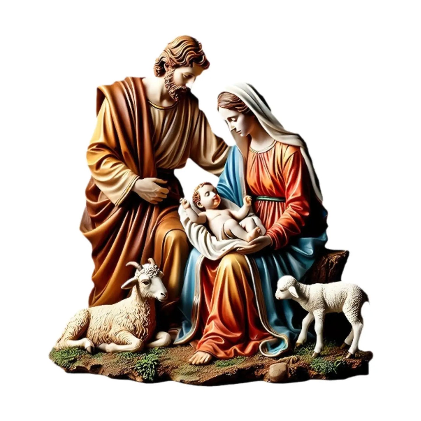Virgin Mary Statue Ornaments Tabletop Decor Religious Crafts Holy Family Statues