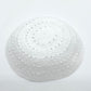 White DMC Kippah Dome Handmade Knitted Yarmulke Kippot 16/19cm Dome