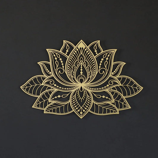 Iwa Motif Radiant Mandala Metal Wall Sculpture | Lotus Bloom Zen Decor | Halloween & Christmas Gift