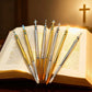 Gold Silver Plated Orthodox Liturgical Brush with Cross Top for Church Chrism Anointing Religious Devotion Christian Gift