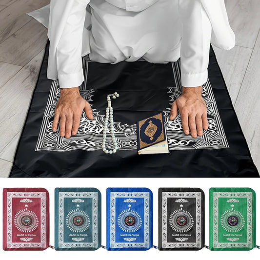 Lightweight Travel Prayer Mats Compass Pattern Muslim Prayer Mats Pilgrim Ramadan Gift Muslim Waterproof Polyester Prayer Rugs
