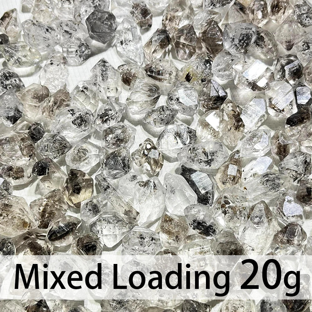 Herkimer Diamond Quartz Raw Natural Crystals 10-20g Pack for Reiki Healing Handing DIY Making & Mineral Collection 1-1.5cm Size
