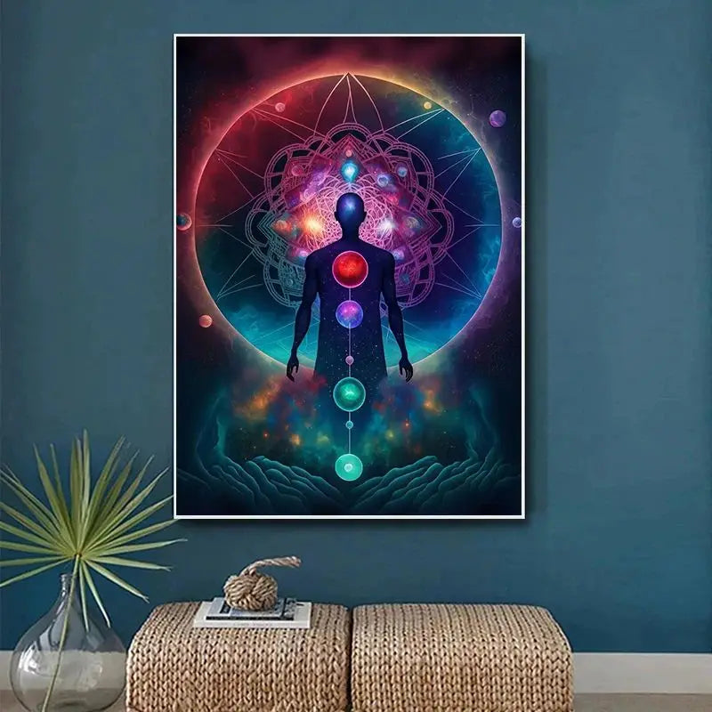 Universe Mysteries Meditation Chakras Indian Buddha Classic Religion Art Canvas Painting Abstract Figure Poster Print Home Decor
