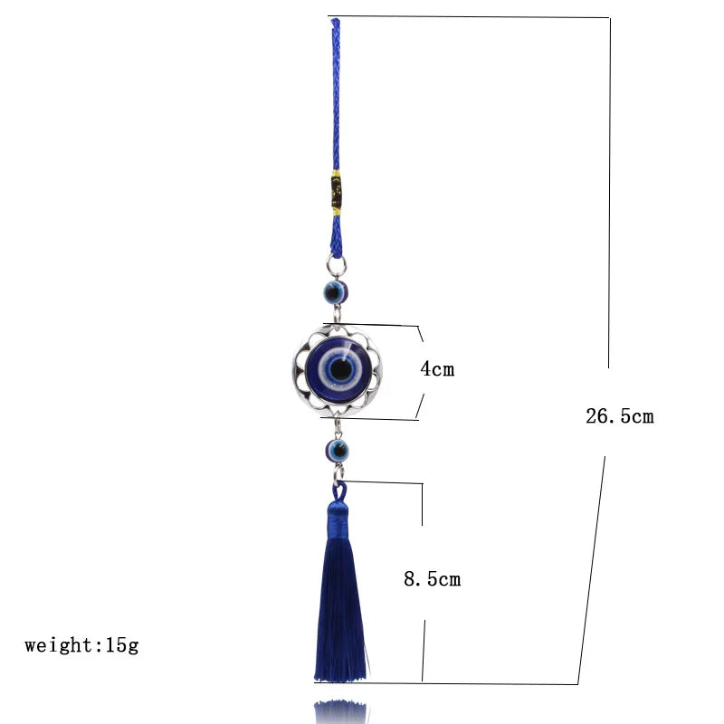 Crystal Tassels Blue Eyes Car Accessories Demon-Eye Auto Rearview Mirror Pendant Car Decoration Halloween Gifts Talisman For Man