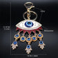Turkish Lucky Blue Eye Keychain for Women Men Gold Color Metal Hamsa Hand Pendant Charms Bag Car Key Chain Ring Jewelry K9027S01