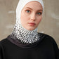 Sporty Inner Women's Hijabs Muslim Breathable Islamic Instant Turban For Ladies Geometric Printing Pattern Head Wrap Headband