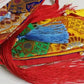 Tibetan Tantric Nepalese Embroidered Drum Banner,Hand Drum Ribbon,Exquisite Tibetan-Style Buddhist Hall Hanging Banner 60 cm