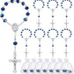 10/20pcs Christening Acrylic Rosary Beads Faux Pearls with Cross Christening Gift Box for Christening Wedding Party Favors