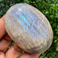 Natural Blue Luminous stone Crystal Palm Stone for Mind Healing Finger Massage Energy Healing Feng Shui Meditation Worry Stone