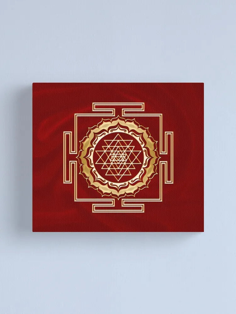 Shri Yantra Sacred Geometry Canvas Print  Cosmic Energy Conductor Wall Art for Home Decor Spiritual Poster Meditation Room Boho