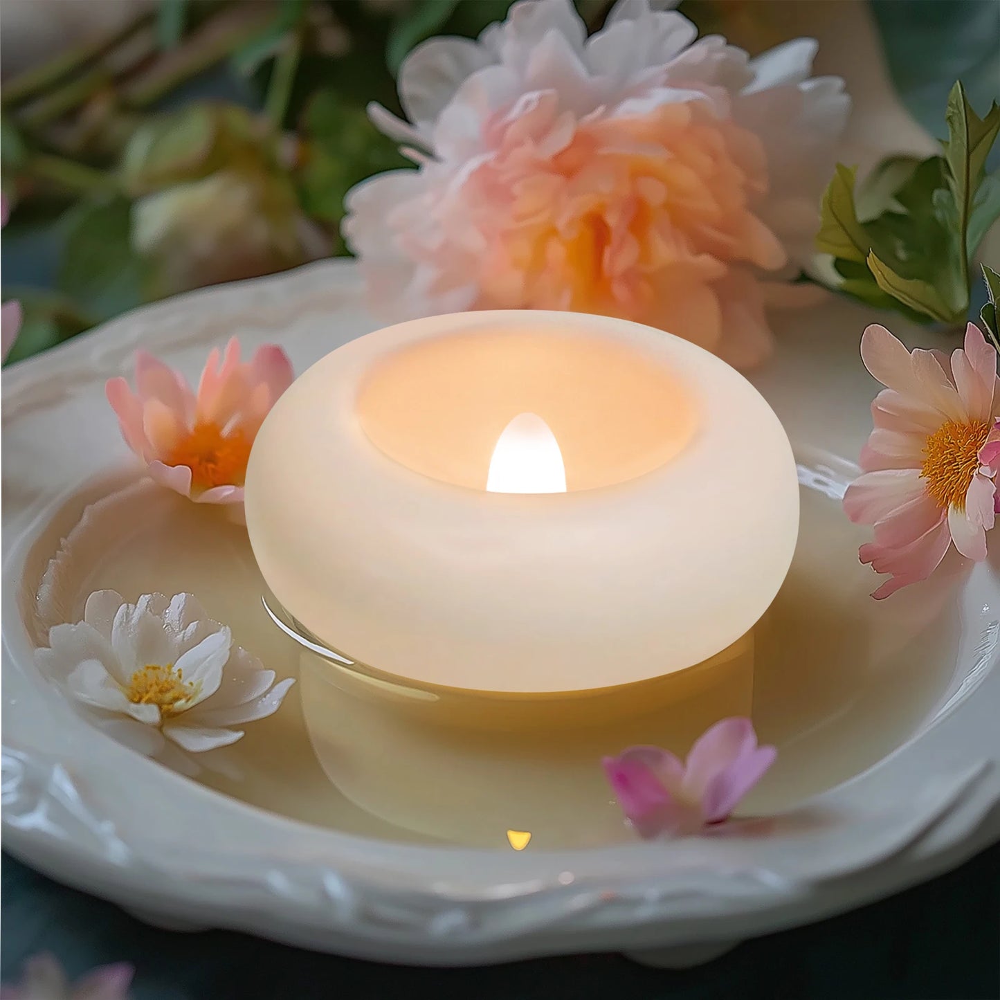 12/24 Pack Waterproof Flameless Floating Tealights Candle Electric Flickering LED Candles For Wedding Party Pool&SPA Home Decor