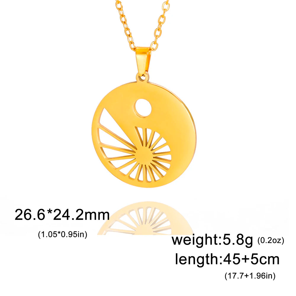 Dawapara Fibonacci Spiral Necklace Sacred Geometry The Golden Ratio Pendant Stainless Steel Jewelry Valentine's Day Gift