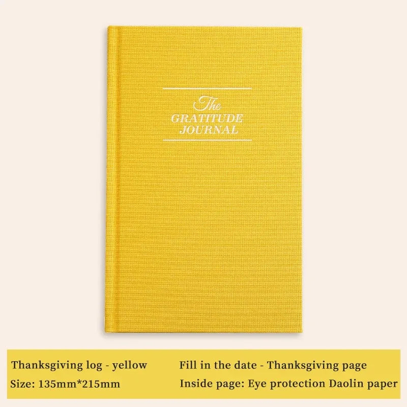 A5 Cloth Notebook Gratitude Book English Self Care Diary Daily Planner for Positive Mindfulness Practice