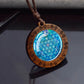Sri Yantra Mandala Glass Necklace Wood Pendant Buddhist Sacred Geometry Jewelry Spiritual Yoga Gift