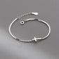 TrustDavis 925 Solid Sterling Silver Womens Luxury Cross Bracelet for Women Men Daugther Birthday Fine S925 Jewelry Set DS3976