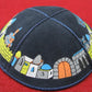 PRINTED SUEDE LEATHER KIPPAH JEWISH KIPPAH LEATHER YARMULKE KIPPAH