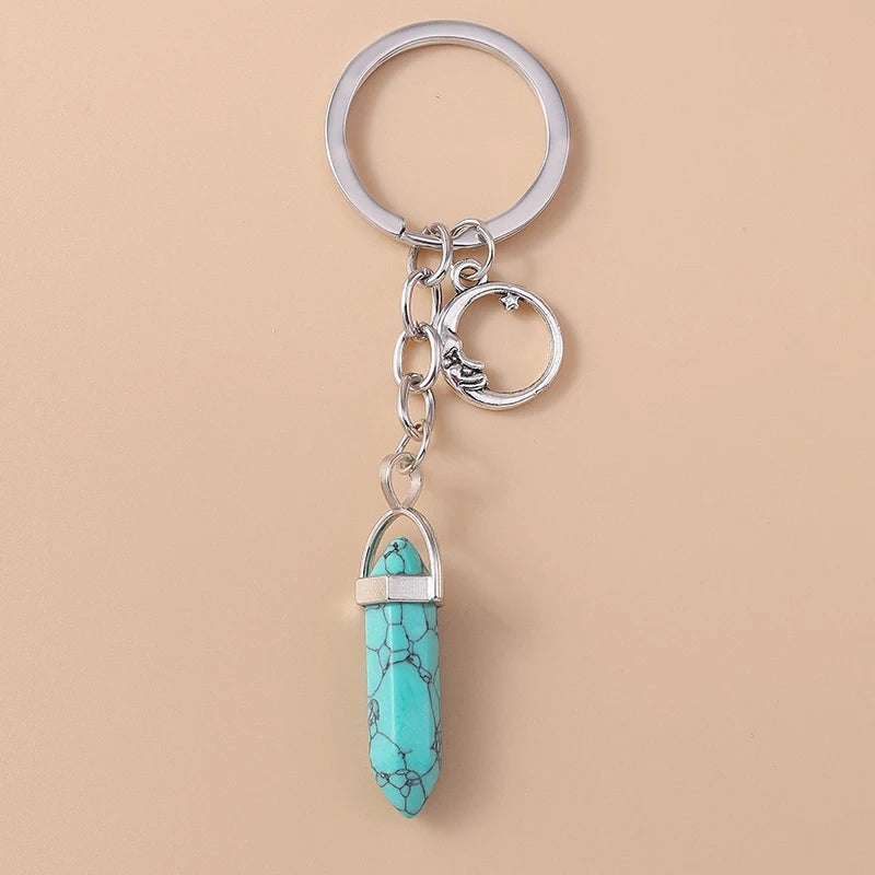 Aihua Lucky Eye Alloy Fatima Hand Keychain Heart Glass Bead Blue Turkish Evil Eye Key Chain Car Keyring for Women Men Jewelry