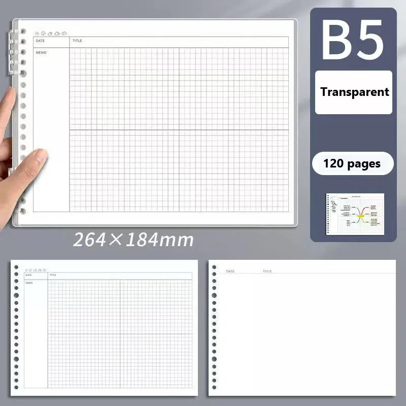 120 Pages B5 Mind Map Notepad Grid Diary Loose Leaf Office Planner Notebook Sketchbook Notebooks Writing Pads School Supplies