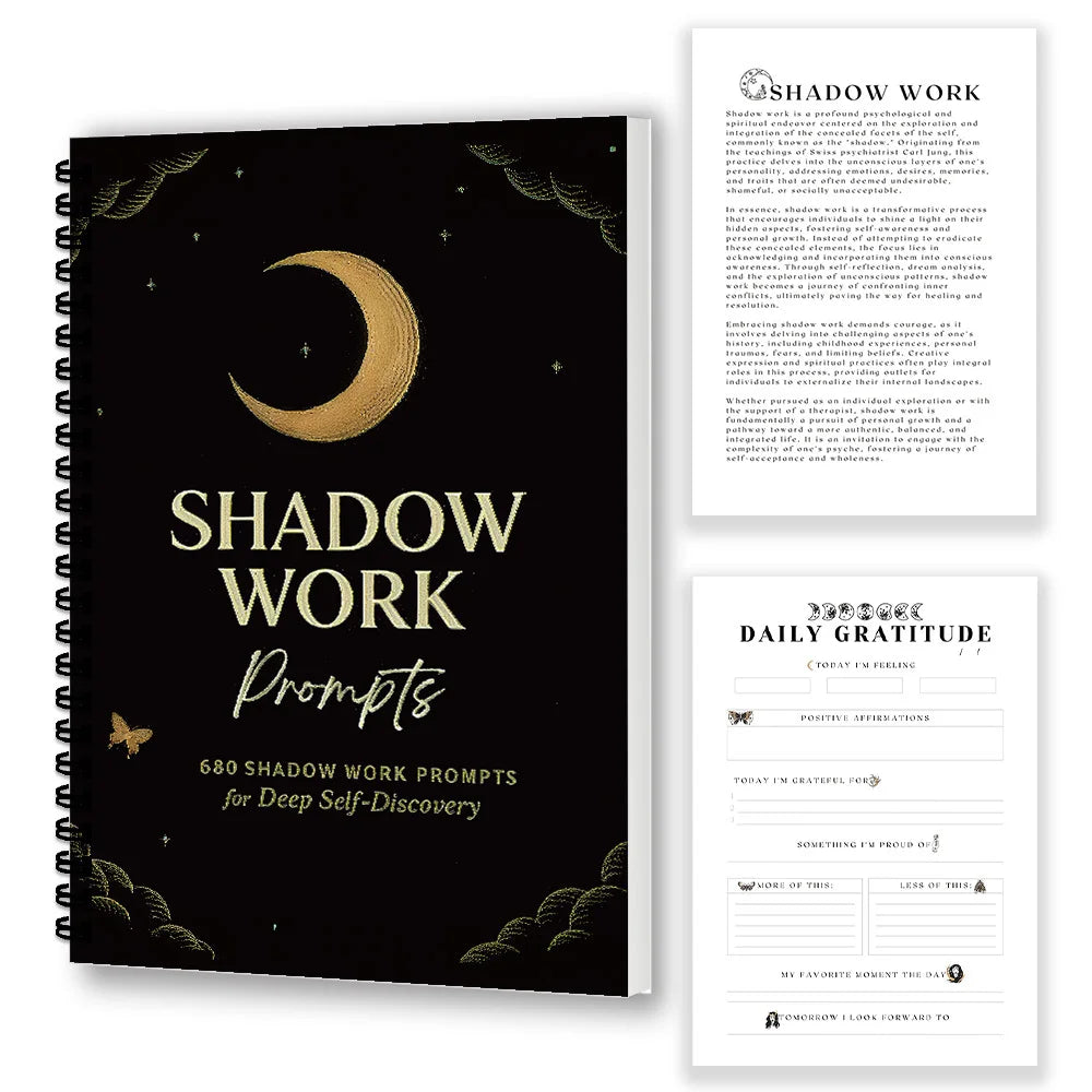1PC Shadow Work Journal, Mental Health & Emotional Healing Workbook for Anxiety, Self-Therapy, Spiral Bound Daily Reflection Not