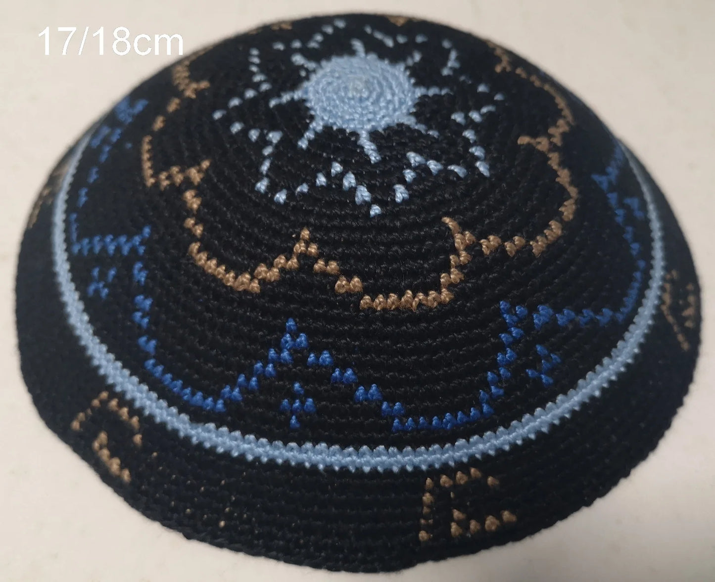 HIGH QUALITY HANDMADE KNITTED YARMULKE KIPPAH WHITE TOP PRICE PER PIECE