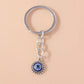 1Pc Bohemia Evil Eye Hamsa Hand Keychain for Women Men Blue Eye Sun Feather Key Ring Bag Pendant Car Key Holder Rings Wholesale