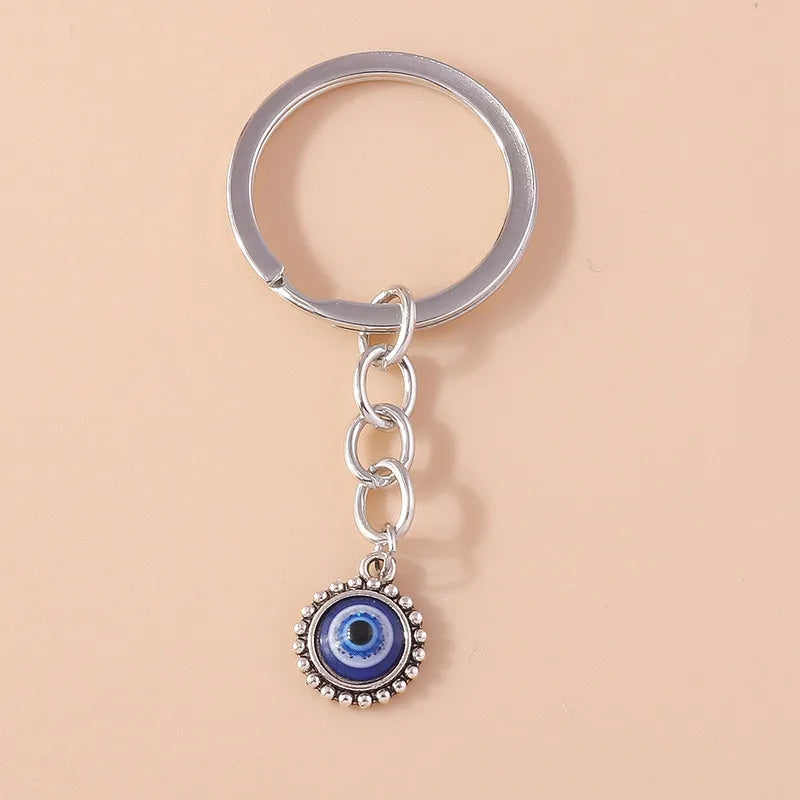 1Pc Bohemia Evil Eye Hamsa Hand Keychain for Women Men Blue Eye Sun Feather Key Ring Bag Pendant Car Key Holder Rings Wholesale