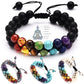 Double Layer 7 Chakra Bracelets for Women Men Indian Yoga Bracelet Chakra Pray Lava Stone Beads Bangles Bracelet Healing Jewelry