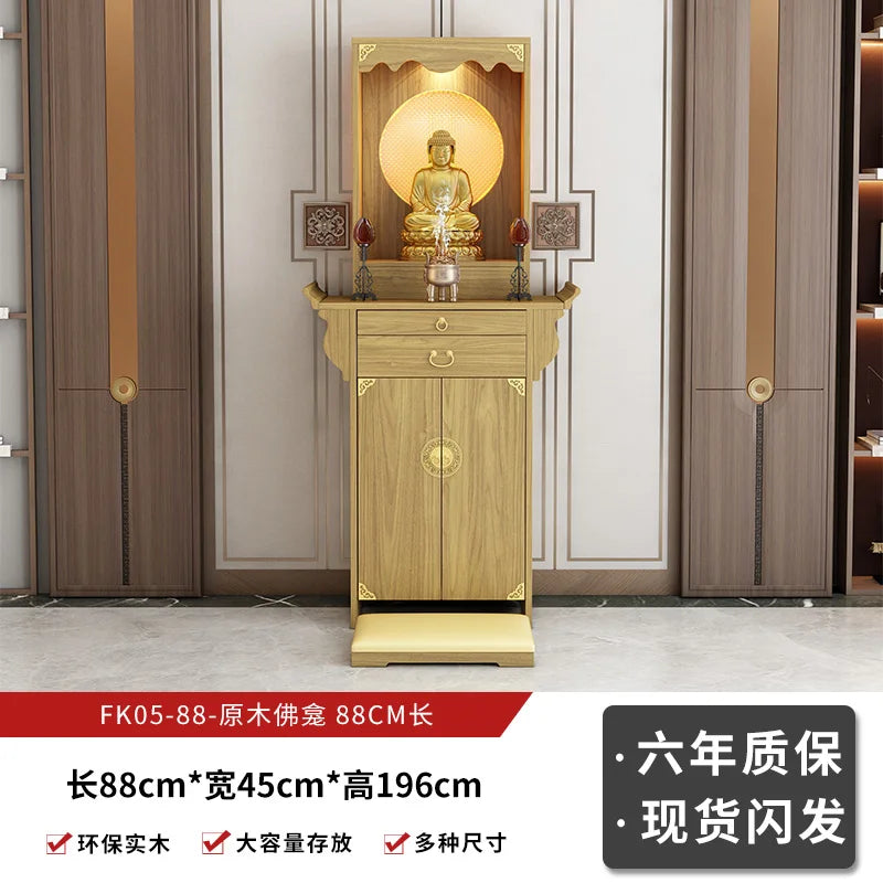 YFY Solid Wood Buddha Shrine Cabinet  Wealth Home Altar Incense Table God Worship Cabinet Shrine Altar Buddha Hall Cabinet