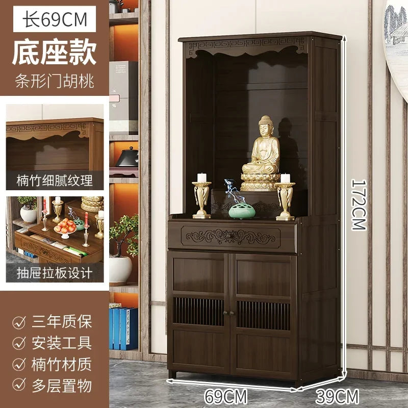 G1   Buddhist shrine stand cabinet, God of Wealth cabinet, household Buddha statue, Guan Gong Bodhisattva worship altar cabinet