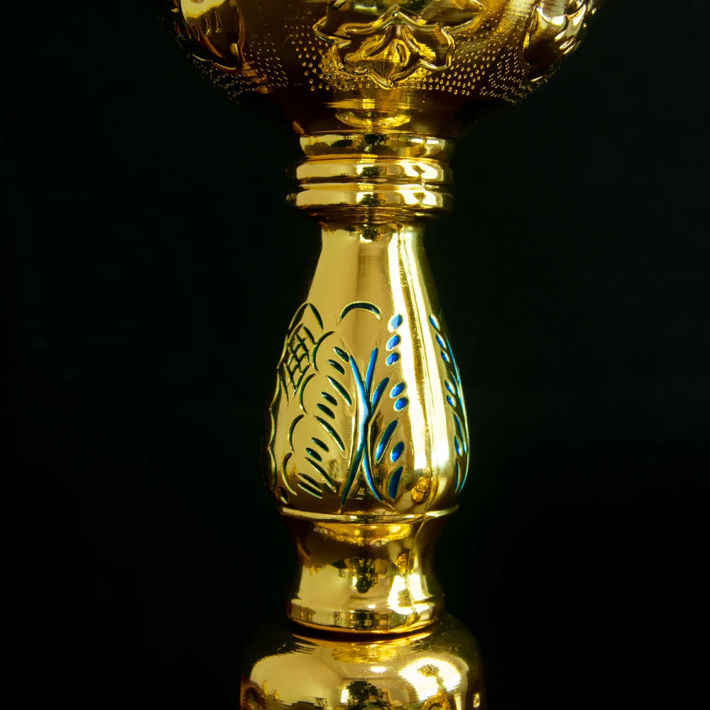 HTISOK Christian Chalice Church Ceremonial Supplies Alloy Metal Holy Cups Exquisitely Carved Holy Water Spoons And Cups