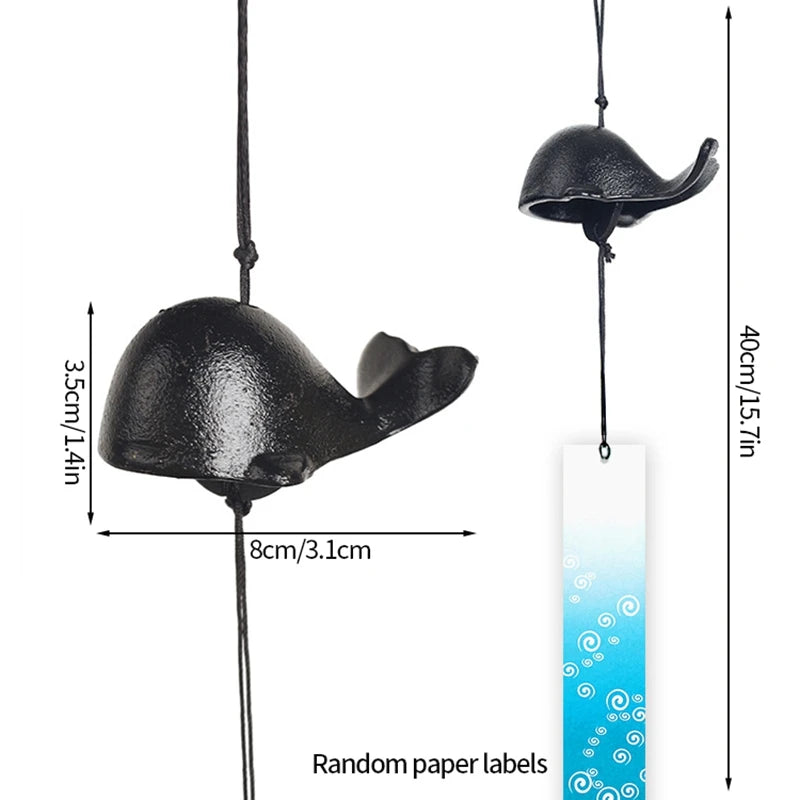 Japanese Wind Chimes Cast Iron Wind Bells Hanging Pendant Feng Shui Good Luck Temple Wind Bells Outdoor Home Garden Decoration