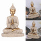 Meditating Seated Buddha Statue Exquisite Carving Figurine Craft for Home Study Room Office Table Decoration Ornament