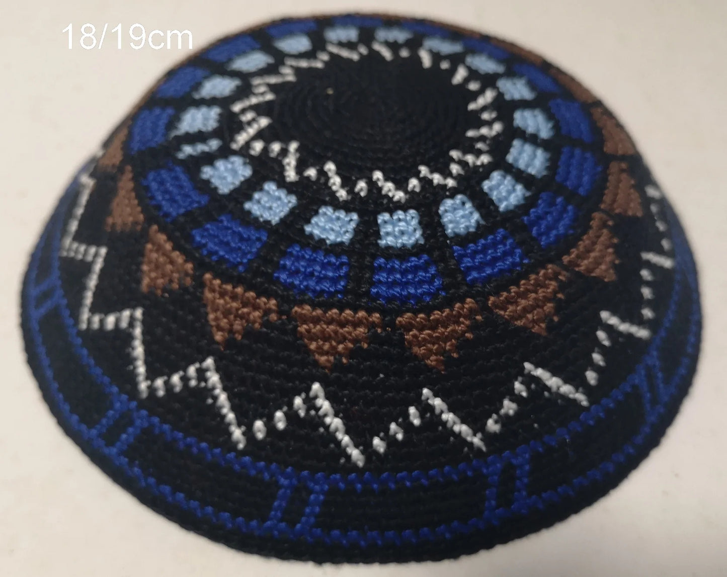 HIGH QUALITY HANDMADE KNITTED YARMULKE KIPPAH WHITE TOP PRICE PER PIECE