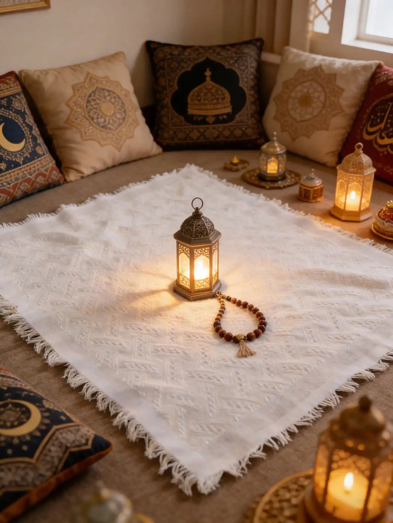1pc boho Yoga Meditation mat- Cotton Blend Fringe Muslim Prayer Mat Rug Ramadan Gift for Outdoor Picnics Home Decor